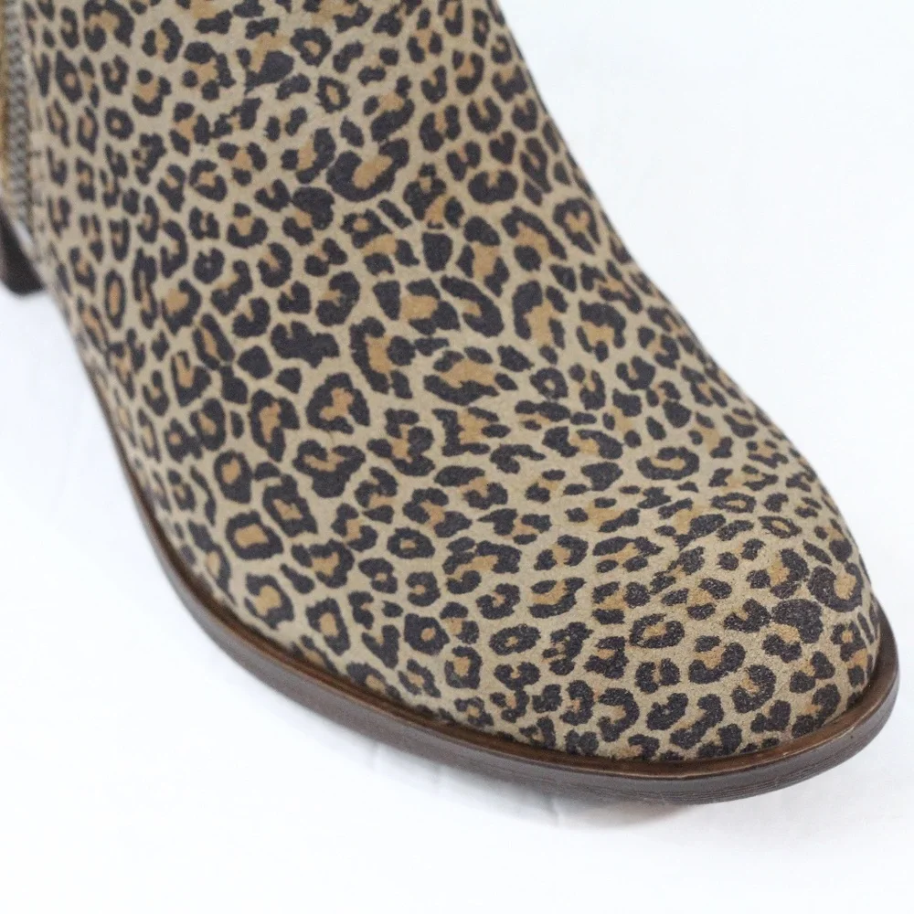 Lucky Brand Basel Boots sz 6 New Animal Print Booties Block Heel Fall fashion